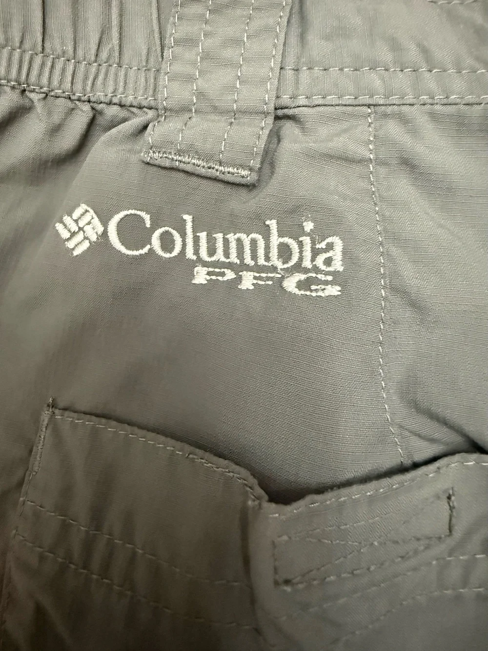 Columbia PFG Men’s 34 Omni-Shade Fishing Cargo Shorts Gray 9” Inseam